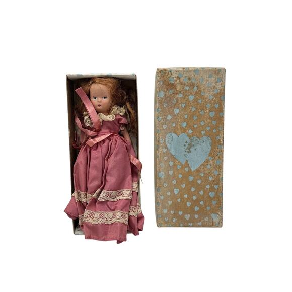 Antique 1940s Peg O My Heart Doll In Box 7” Tall - Picture 1 of 8